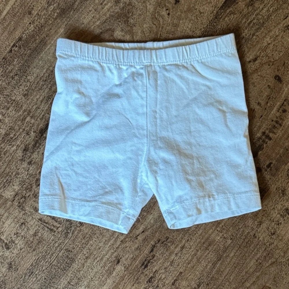 White Cotton Bike Shorts
